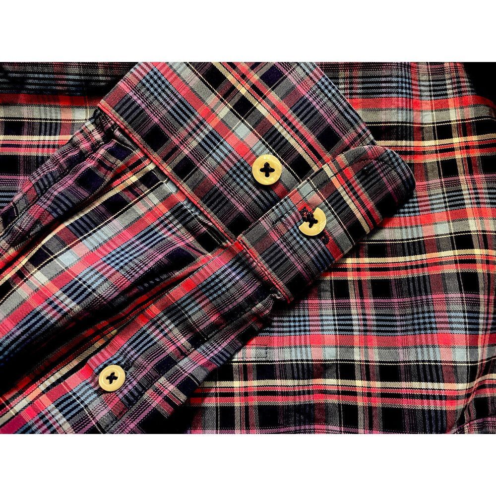 Peter Millar Men's Sz M Long Sleeve Shirt Plaid * See Pictures* - Picture 5 of 7